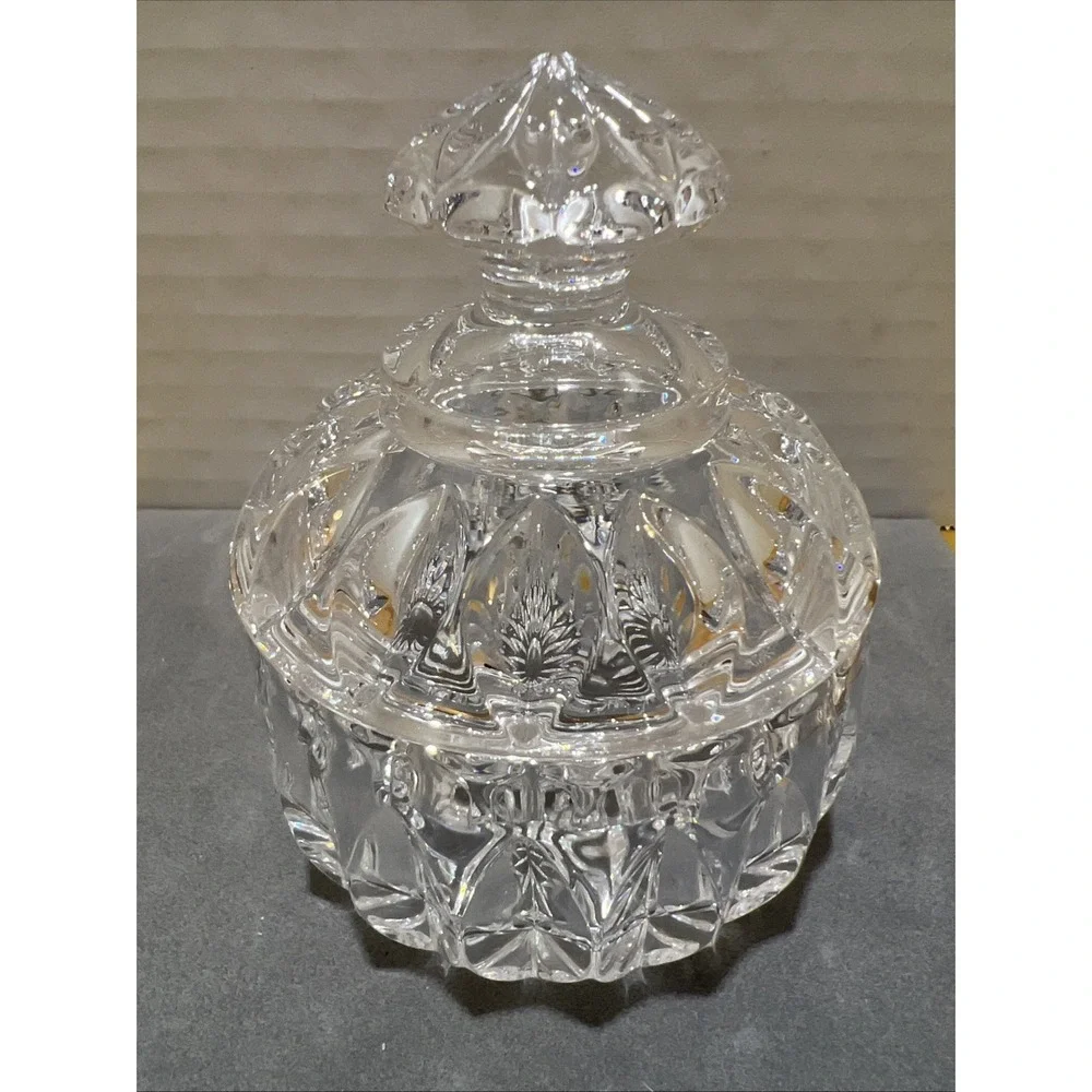 Vintage Round Crystal Trinket Box 4